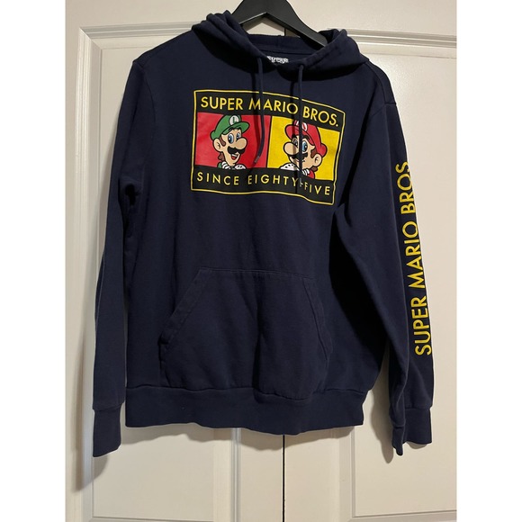 Super Mario Brothers Other - EUC Super Mario Bros Blue Hoodie Kids Large